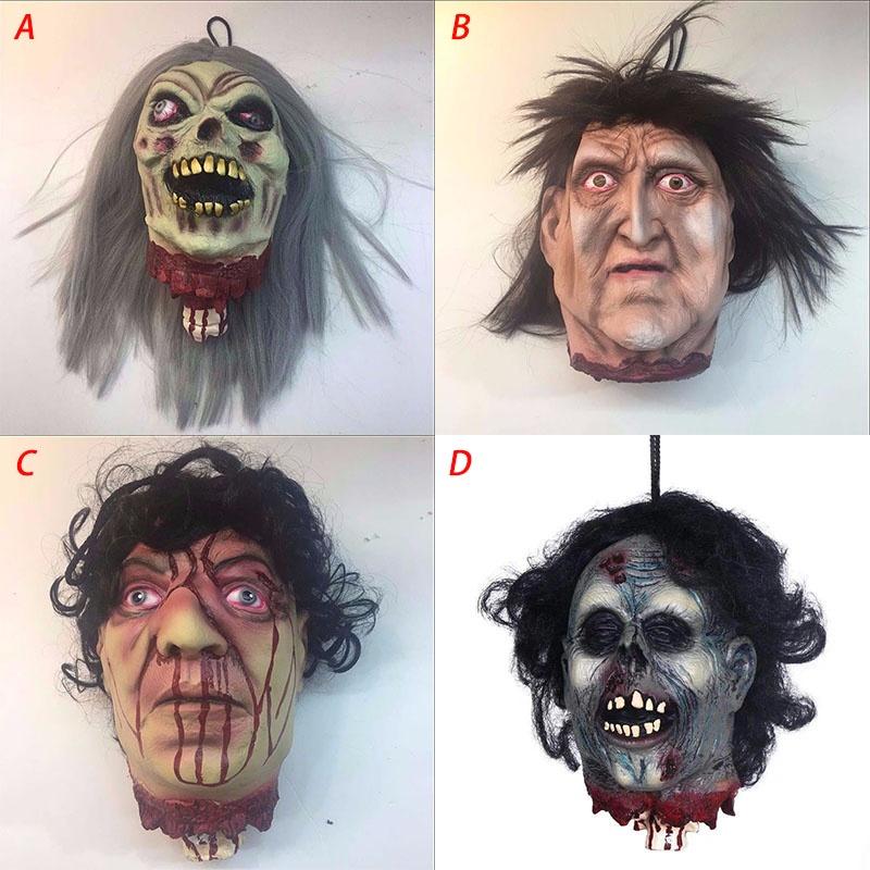 Halloween Party Decoration Props Bloody Prank Toy Realistic Hanging Severed Human Head