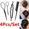 4pcs Set Plastic Magic Topsy Tail Hair Braid Ponytail Styling Maker Clip Tools