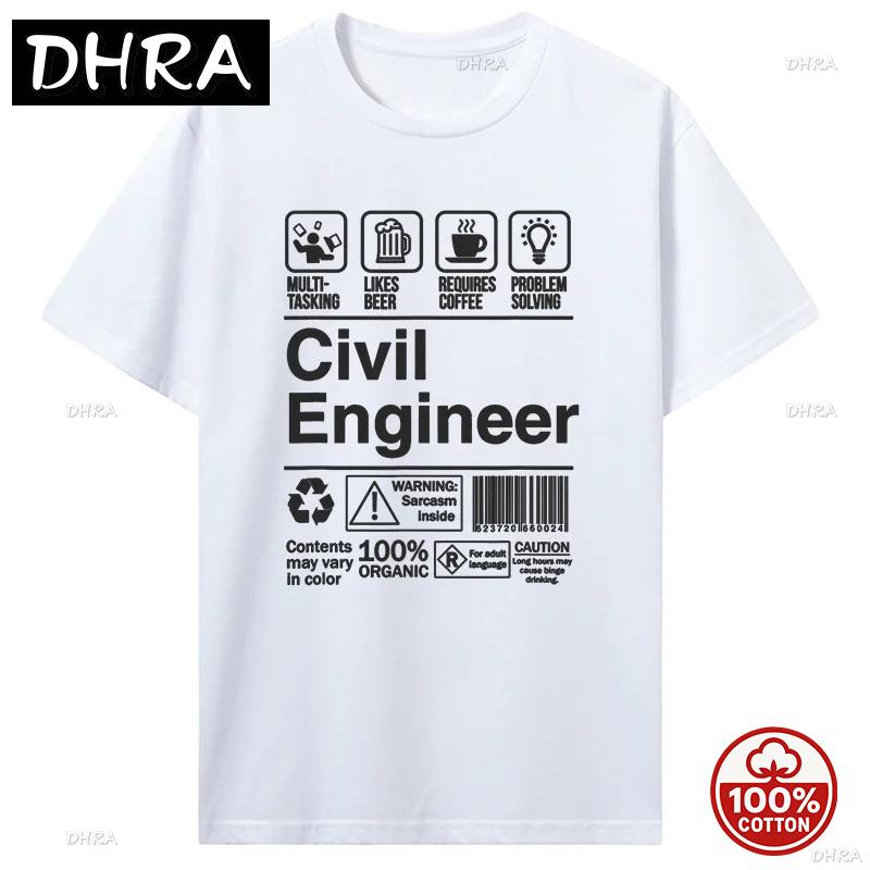 Civil Engineer Product Label Funny Gift Tshirt Unisex Unisex 100cotton Oneck Loose Soft Tshirts Hip Hop Tees Streetwear Harajuku