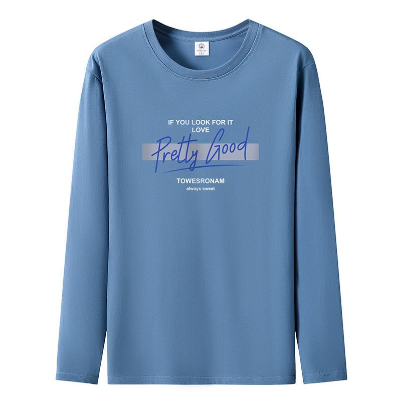 Футболка с длинными рукавами Pretty Good Pattern Mens Pure Cotton Man Casual Pullover S-5XL