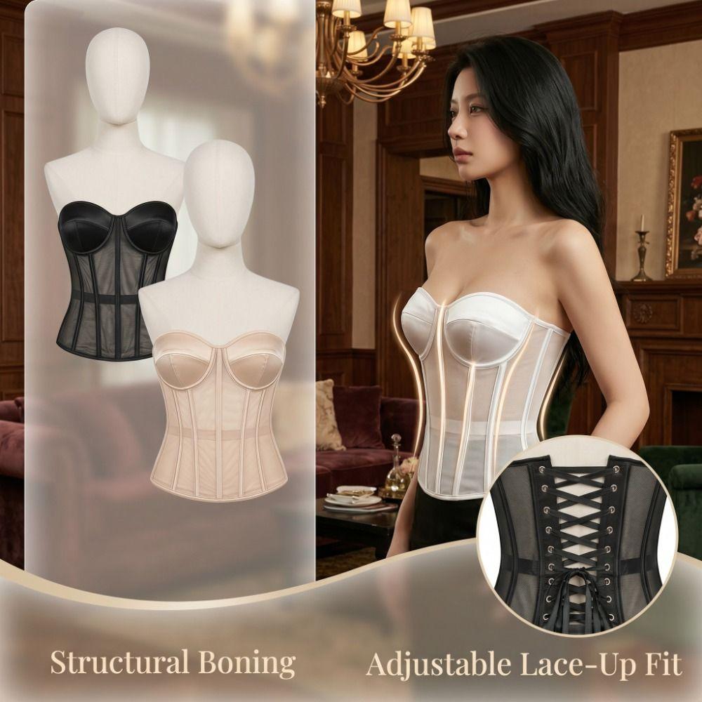 Sleeveless Women Corset Fishbone Camisole with Pads Streetwear Women Vest Sling Top Lady