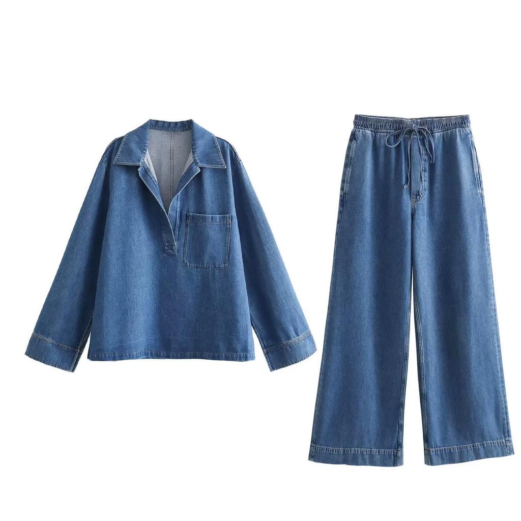 Demin Sets for Women 2 Pieces Groups of Pant Denim Jeans In Matching Sets Women's Fashion Suits Pants Sets