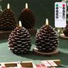 2piece Christmas Painted Pine Cone Shaped LED Candle Light Electronic Flameless Pinecone Candle Set For Festive Home Atmosphere