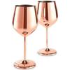 Shatter Proof Copper Coated Unbreakable Wine Glass Goblets,Premium Gift for Men and Women, Party Supplies - 350 Ml Set of 2 Pcs