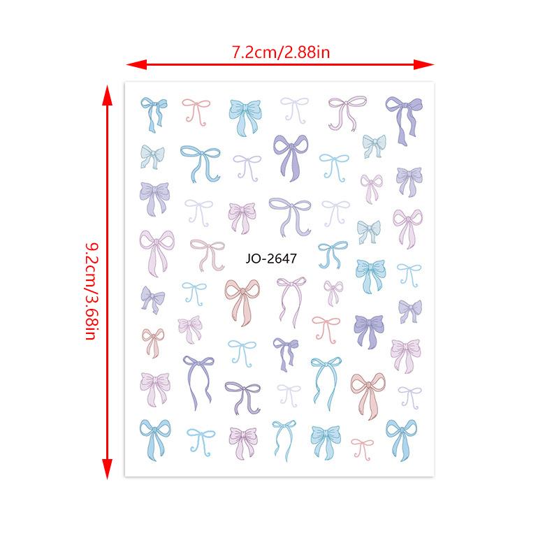 Наклейка для ногтей в виде банта Kawaii, длинная лента, бант, самоклеящиеся наклейки для дизайна ногтей своими руками, декоративные наклейки