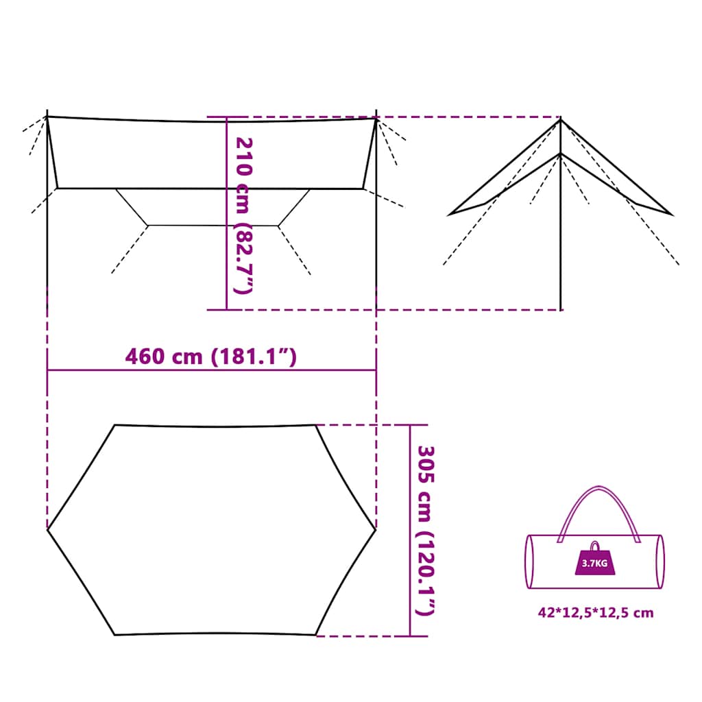 Blue Tarp 460x305x210 cm Waterproof