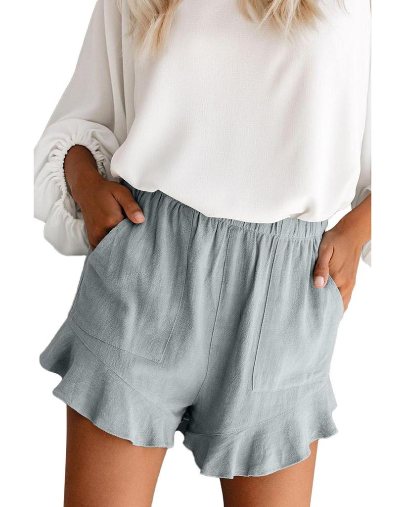 Azura Exchange High Waist Ruffle Shorts with Pockets