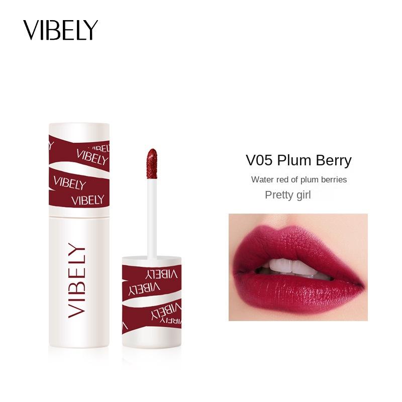 VIBELY Lip Mud Matte Air Fog Velvet Lip Glaze Не прилипает к чашкам, белым губам, щекам, глазури для двух губ