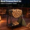 Металлический набор дровницы Не требует установки Защищенный от ржавчины Органайзер для хранения дров