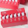 Red Gold-Plated 2.54mm DIP Toggle Switch, 6-Pin, WT11-DS-02P04R for Network Communication