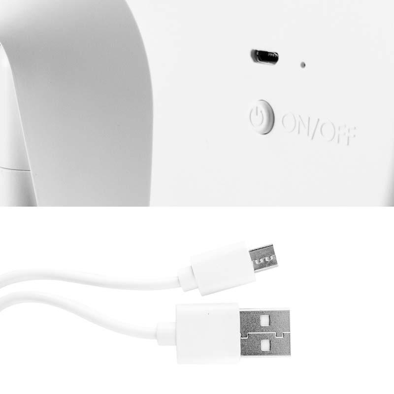 Белое настольное зеркало со светодиодной подсветкой и перезаряжаемым держателем для ювелирных изделий Mizo от Yoghi