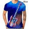 Electric Guitar 3D Top Digital Printed Men's Casual Short Sleeved T-shirts Sportwear Summer Men's T-shirt
