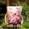 1pc Butterfly Flowers Outdoor Flannel Blanket Soft Warm All-Season Throw for Sofa Bed Car Camping Office, Cozy Gift Idea1181S