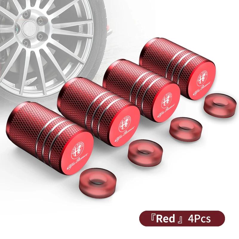 Car Stickers For Alfa Romeo For Alfa Romeo 4pcs Car Wheel Tire Valve Caps Aluminum Airtight Covers Badge Emblem 159 Giulietta Gi