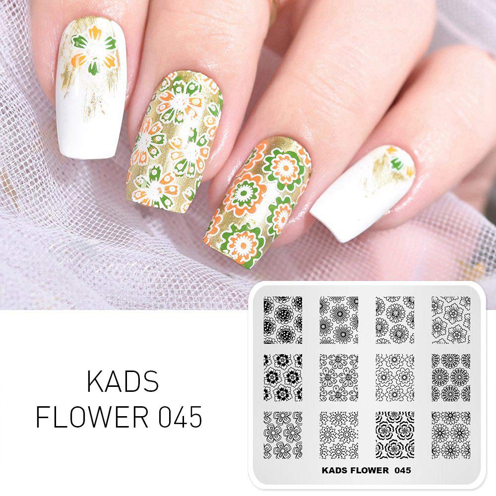 kads 53 Flower Series Nail Stamping Plates DIY Manicure Stamping Plate for Nail Art Template Nail Art Stamp Plates