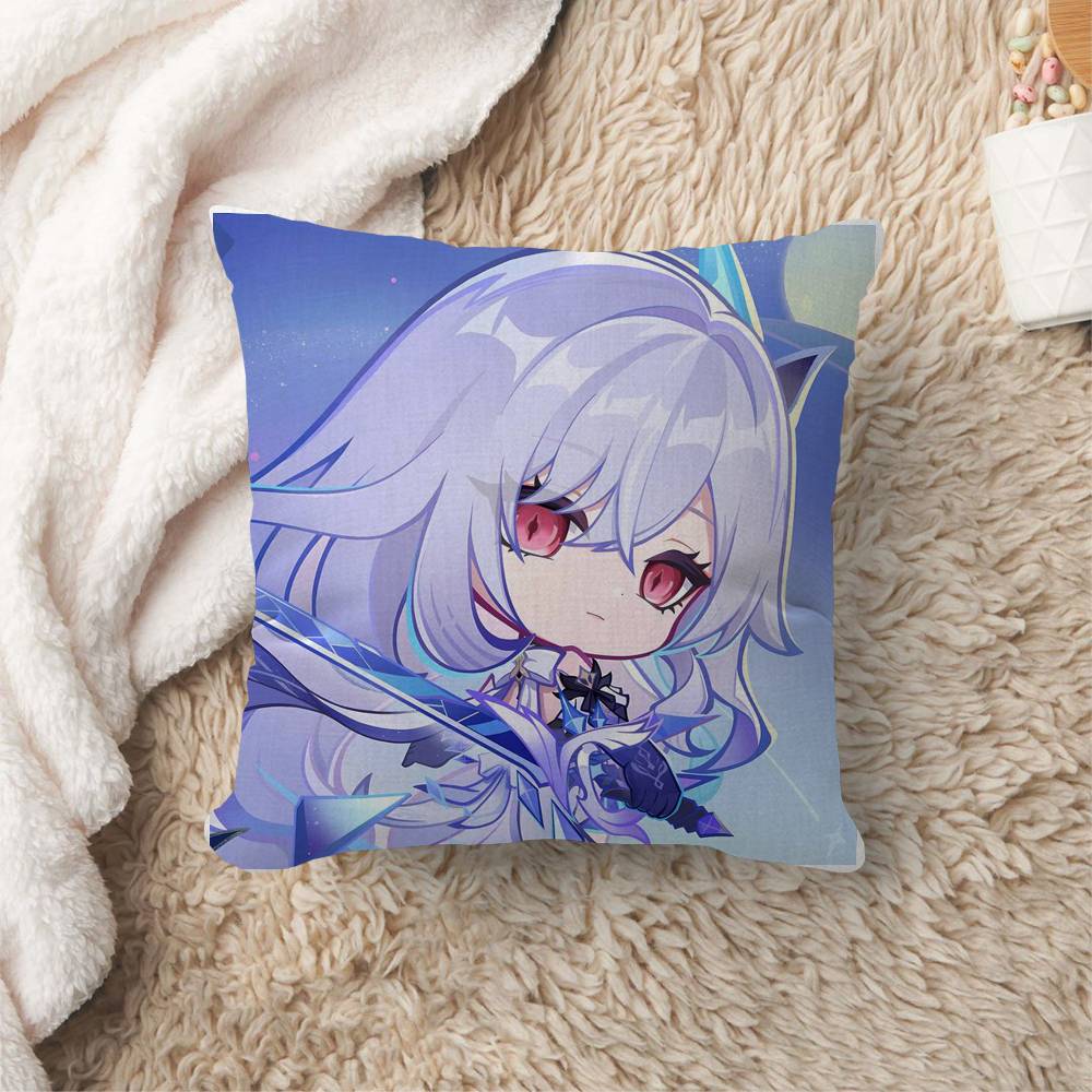Game Genshin Impact Skirk Cushion Cover Polyester Sofa Cushions Decorative Throw Pillows Home Decoration Pillowcover