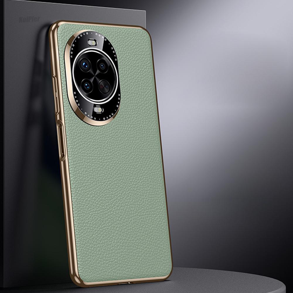 Жесткий чехол для HUAWEI NOVA 14 15 Ultra, роскошный, защита камеры, натуральная кожа, противоударный, с покрытием, задняя крышка телефона
