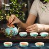 Yongfengyuan Madam Porcelain West Lake Blue 8-Piece Tea Set