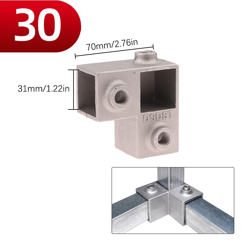 1 шт. Соединительный элемент для квадратной трубы Алюминиевый сплав Колено Тройник Фиксированный соединитель для квадратной трубы Стойка для хранения