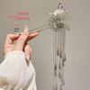 Ancient Style High-End Chinese Sandalwood Tassel Hairpin for Hanfu Costume Updo
