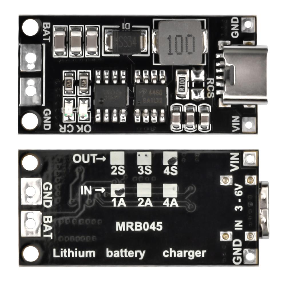2S 3S 4S Type-C to 8.4V 12.6V 16.8V Boost Boost Polymer Li-Ion Charger 7.4V 11.1V 14.8V 18650 Lithium Battery Charging Module