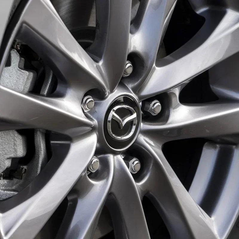 4Pcs Wheel Hub Center Cover CX-3 CX-4 CX-5 CX7 CX8 Long Leg 56MM ID53MM New Models For Mazda Atenza Axela Gray Black