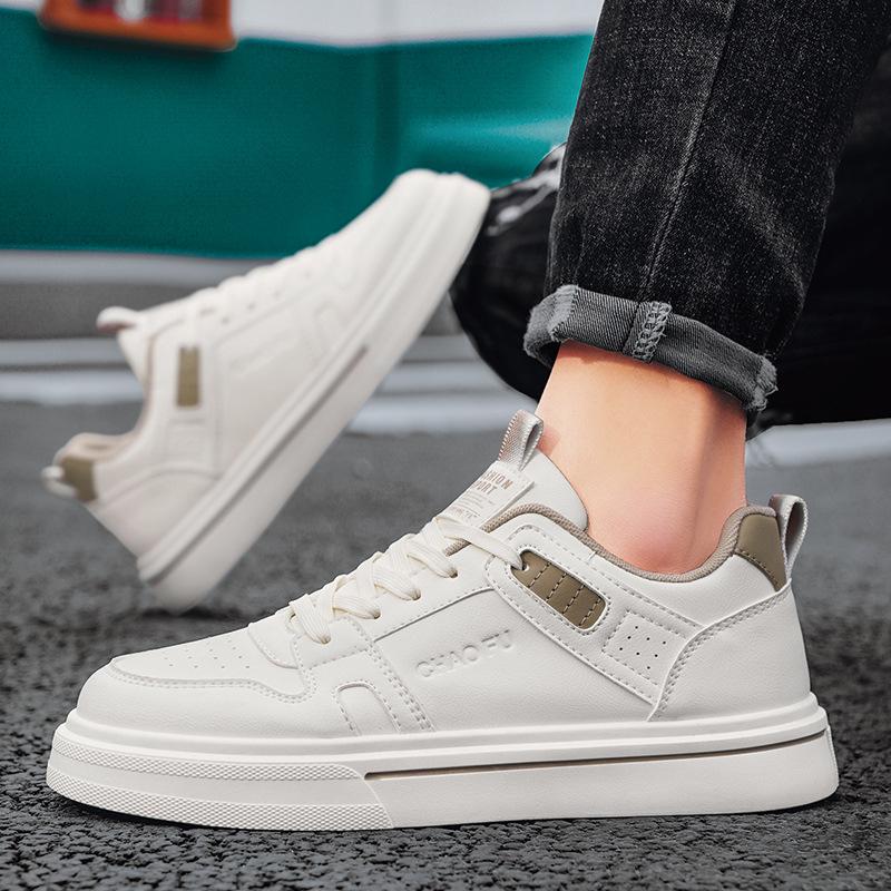 Retro trend low-top little white shoes men's casual skateboard sports shoes men's spring and autumn flat-bottomed lace-up board shoes men's