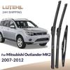 Для Mitsubishi Outlander 2 2007-2012 2008 2009 Дворники Передние и Задние Щетки Стеклоочистителя Лобового Стекла Оконные Щетки 24"+21"+12"