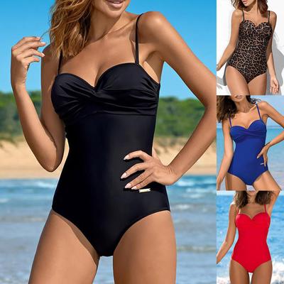 Женский летний повседневный модный сексуальный бикини с принтом и v-образным вырезом, пляжный купальник