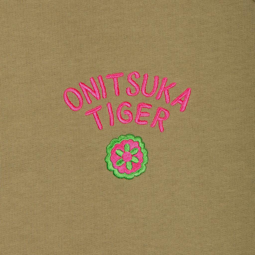 ONITSUKA TIGER Свитшот с принтом, реглан, круглый вырез, длинный рукав, унисекс, светло-коричневый 2183B619-250