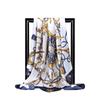 Women Fashion Square Vintage Print Satin Neckerchief Sun-Proof Scarf Scarves Shawl High Quality 1PC 90*90cm