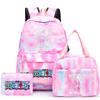 Цельный рюкзак в стиле аниме, 3 шт./компл., рюкзак Back To Schoobag с сумкой для обеда для девочек и мальчиков, студенческая сумка для книг, мужская и женская дорожная сумка Mochila
