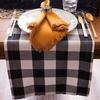 Black Red Table Runner Handmade Plaid For Family Dinner, Outdoor Or Indoor Parties Thanksgiving Christmas Gathering Party Decor