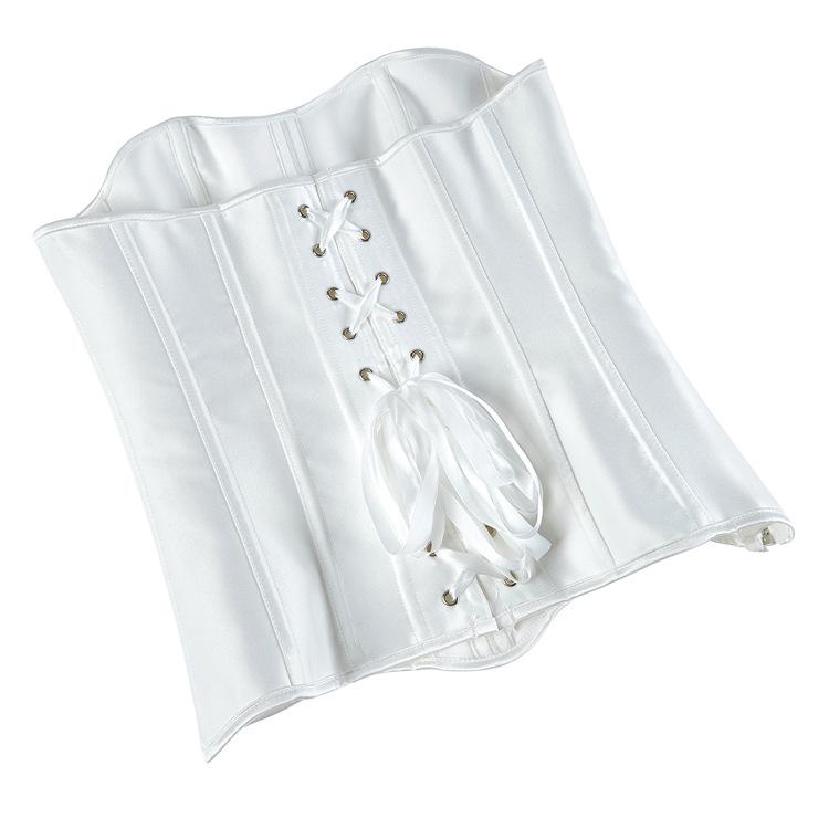 Черный атласный корсет-утяжка на молнии