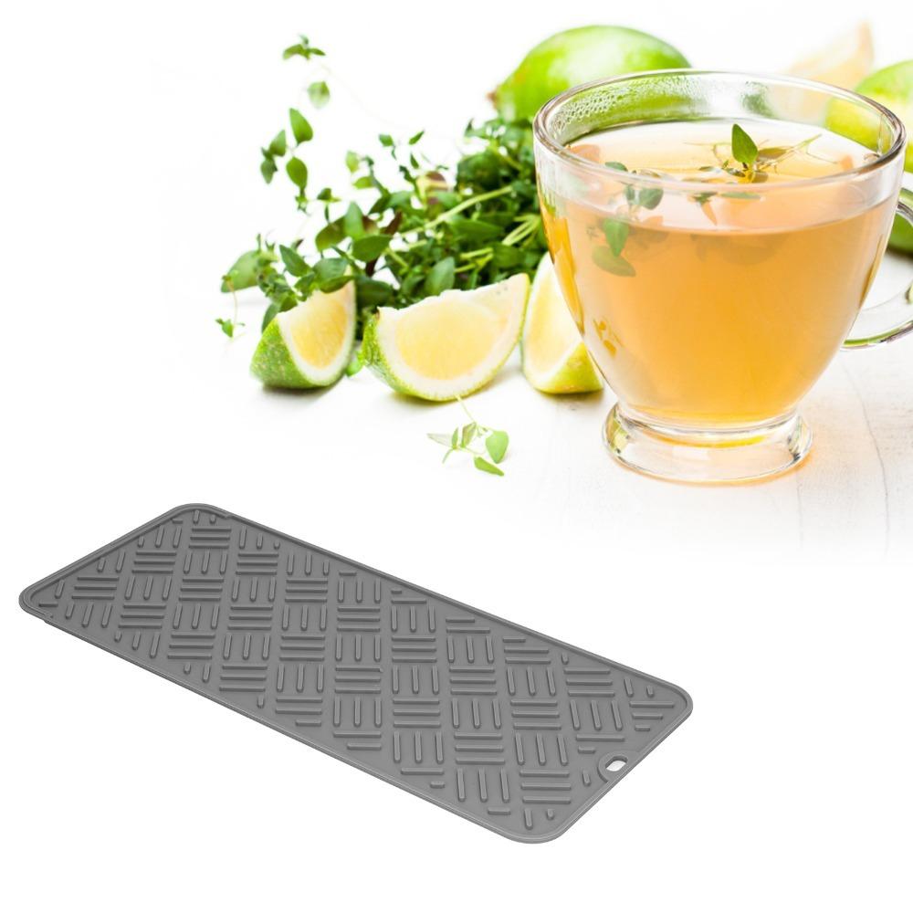Multiple Optional Color Water Drying Pad Silicone Sink Anti-slip Cushion Tableware Mat Bathroom