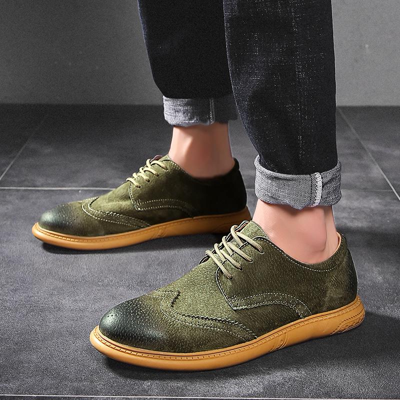 Spring Autumn Mens Brogue Shoes British Casual Business Formal Dress Footwear Classic Man Casual Leather Shoes Mens Leather Shoe