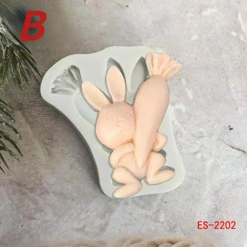 Кухня Милые Ручной Работы Креативные Формы Украшение Пасхальной Вечеринки Кролик Морковь Пасхальные Яйца Силиконовая Форма Шоколадное Печенье Инструменты