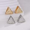 Серьги Cross-Border с треугольной геометрической формой, женские, высокого класса, в стиле ретро, с индивидуальностью, с пряжкой, простые, нерегулярные, плиссированные серьги