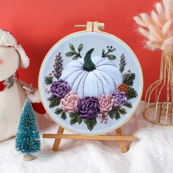 Набор для вышивания на Хэллоуин Набор для вышивки крестом своими руками с пяльцами для вышивания Ручная вышивка для начинающих Поделки гномов для начинающих Взрослые