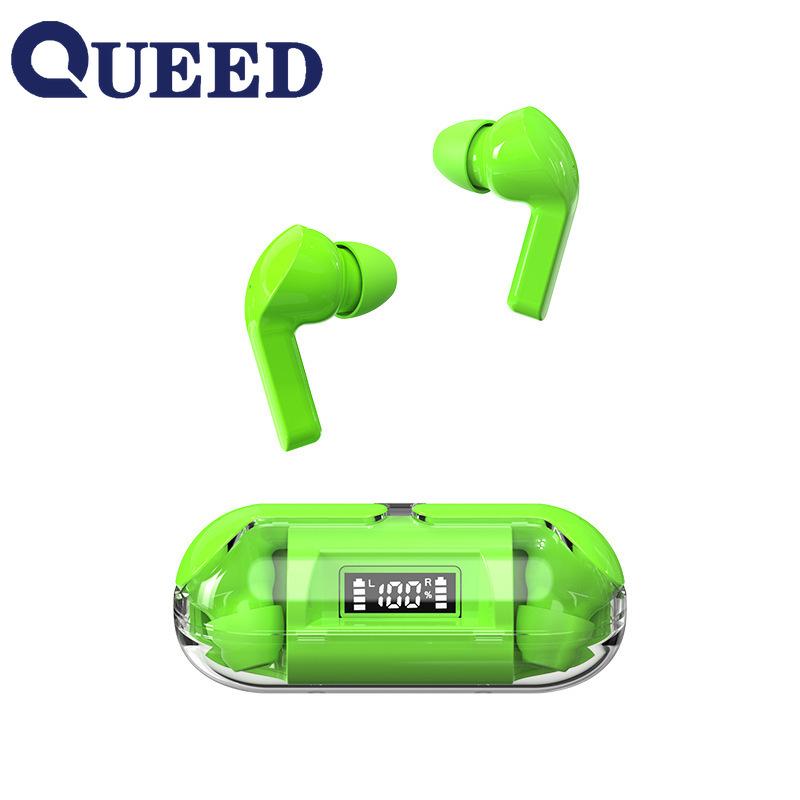 Bluetooth Headset Transparent Shell Creative Touch Number Shows Wireless TWS Bluetooth Headset