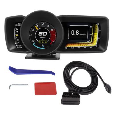 Автомобильный HUD OBDII GPS 3 ЖК-экран Сигнализация превышения скорости Многофункциональный прозрачный универсальный для транспортных средств