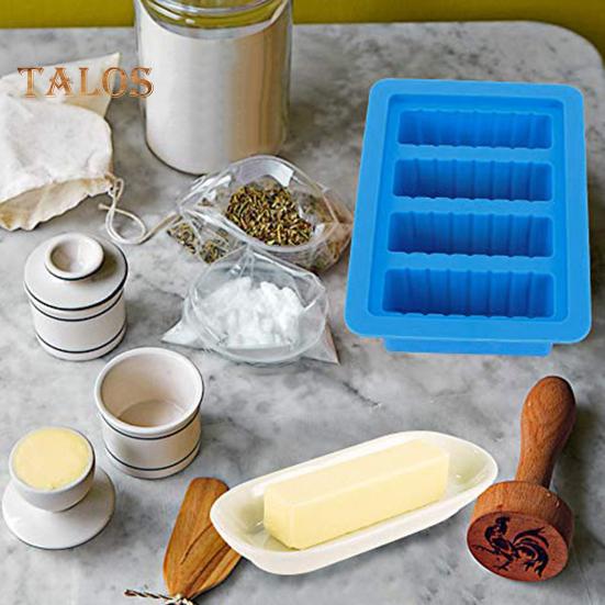 Силиконовая форма для масла с герметичной крышкой, 4 полости, пищевая форма для изготовления домашнего масла, ящик для хранения в холодильнике, контейнер для еды, кухонные принадлежности