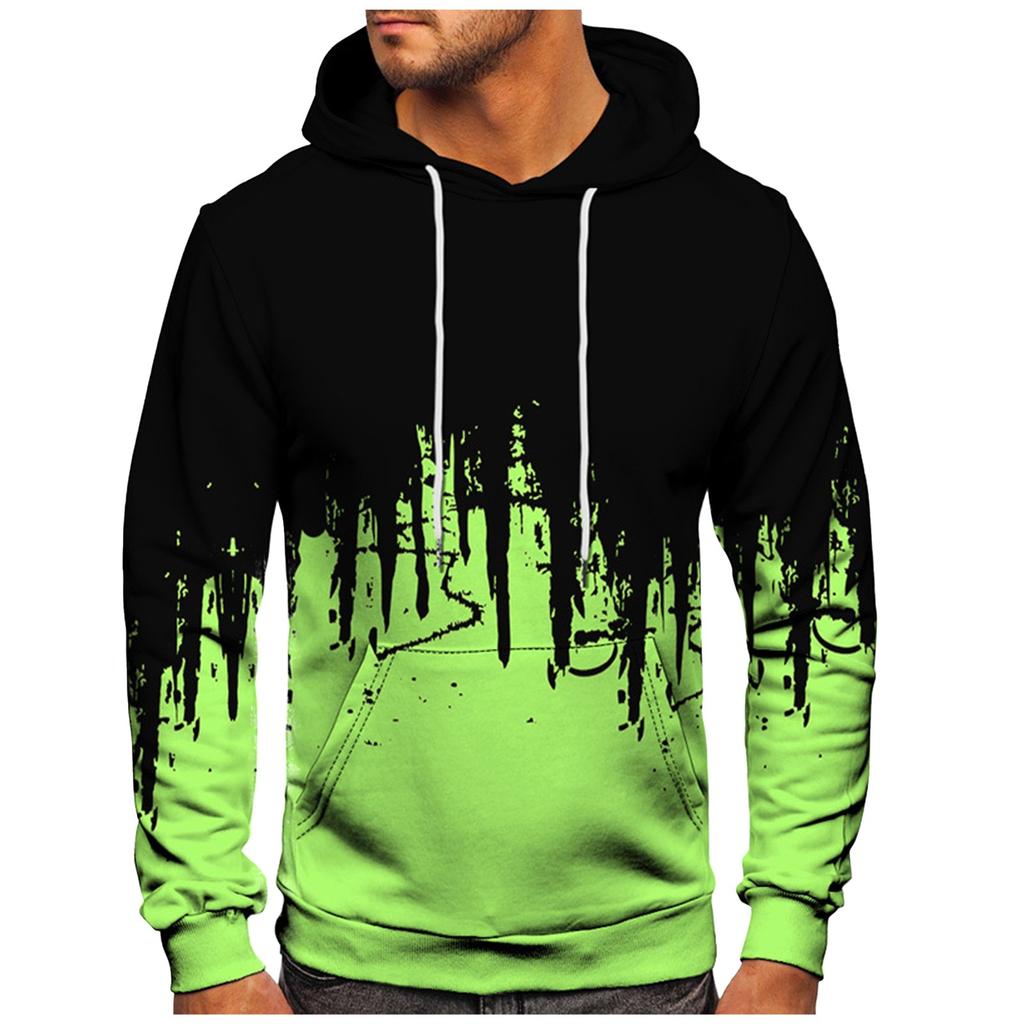 Men's Loose Printed Hooded Sweatshirt Men's Casual Fashion Sports Sweatshirt