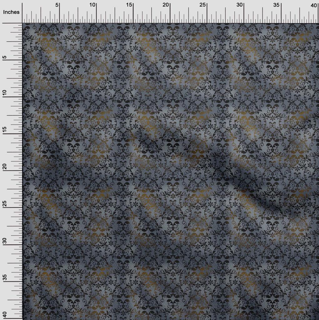 oneOone Хлопковая гибкая синяя ткань, дамасская швейная ткань во дворе, печатные принадлежности для шитья одежды своими руками, 40 дюймов