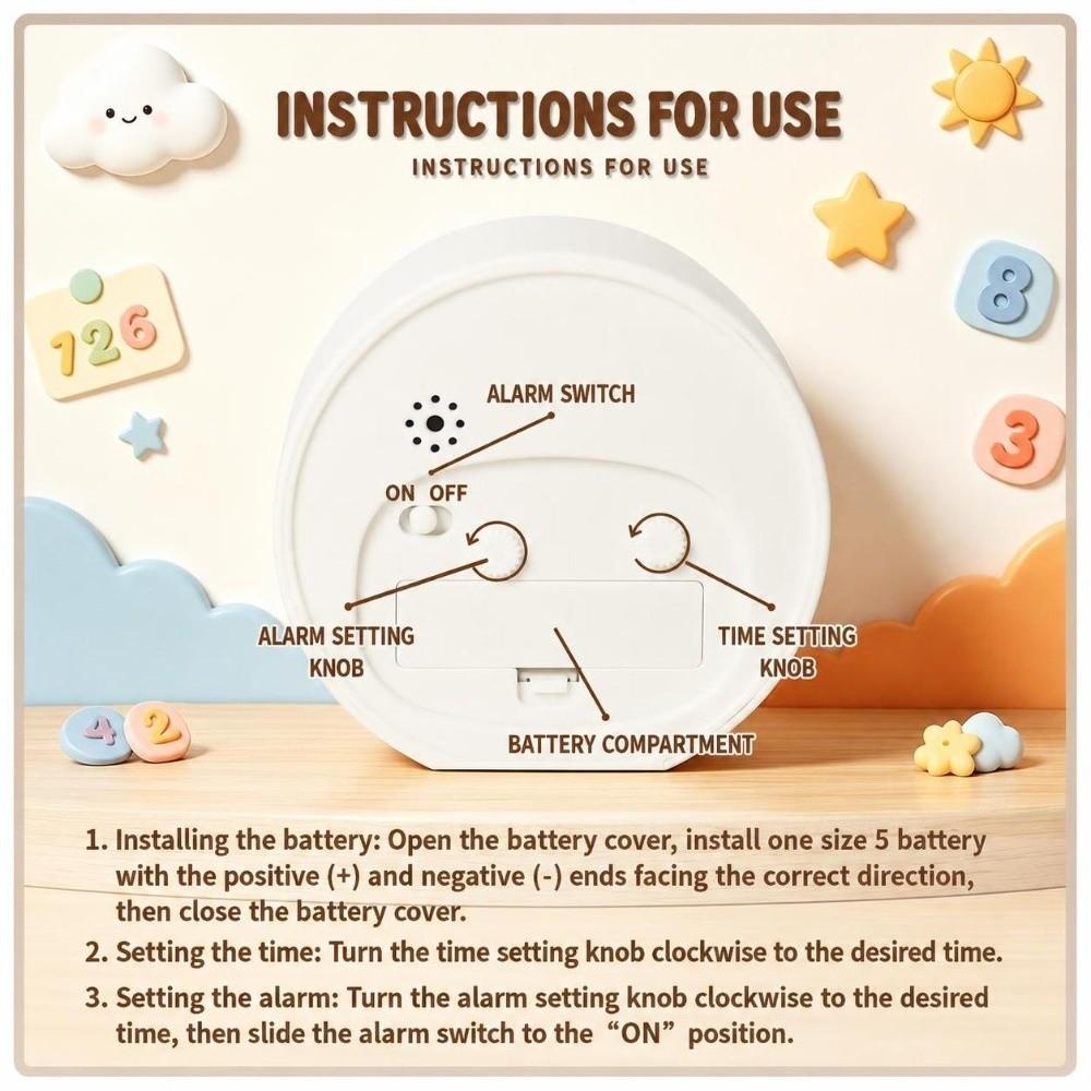 with Night Light Bedside Clock Silent Wake-up Clock Durable Alarm Clock Bedroom