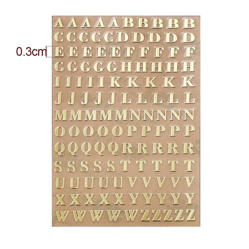 1PC Gold Sliver Epoxy Filling Sticker 3mm Thickness Alphabet Letters Stickers Resin Mold Decoration