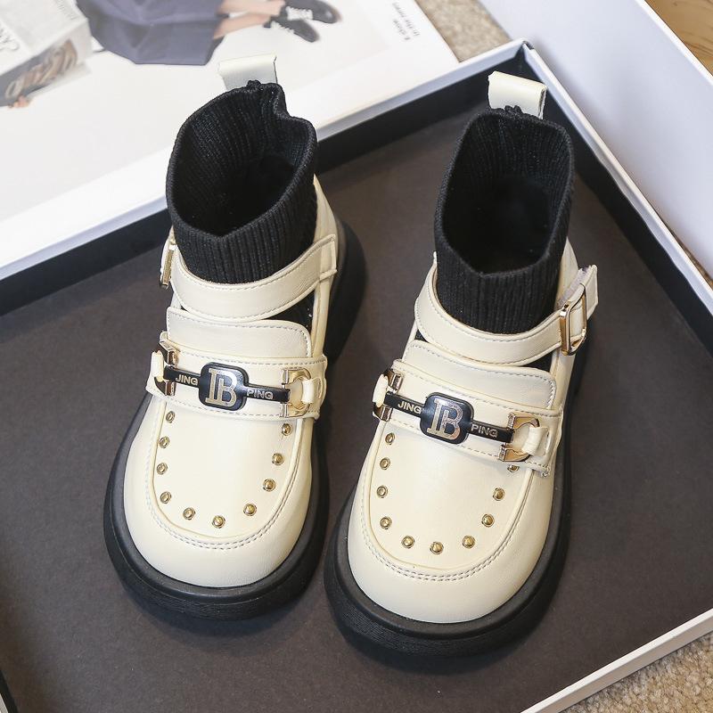 Осенне-зимние новые кожаные ботинки для школьников с мягкими ботинками