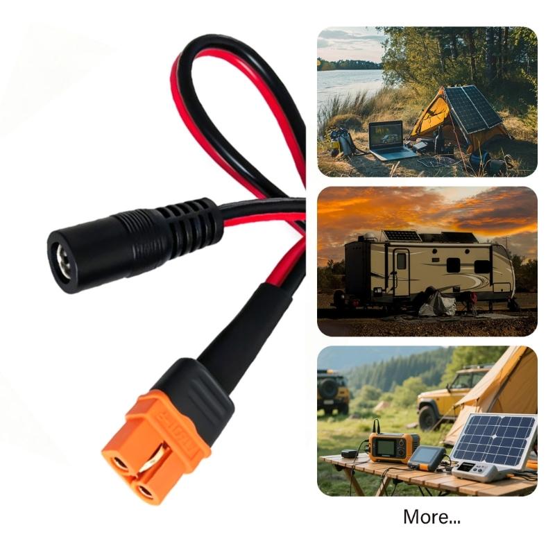 XT60I to DC5521 Converters Cable Power Cable Plastic and Metal Texture Power Cord Perfect for Vehicles and FPV Equipment
