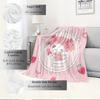 1pc My melody, Kawaii, StrawberryDigital Print Flannel Throw Blanket, Super Soft Plush Fleece Bedspread, Multipurpose All-Season Hypoallerge