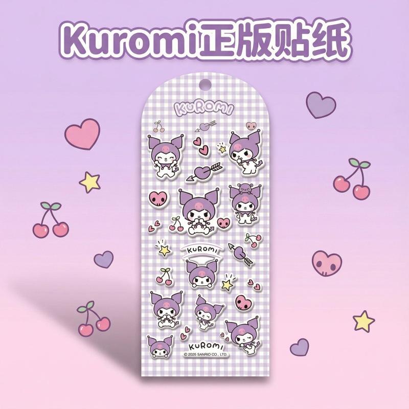 Оригинальные декоративные наклейки Sanrio Куроми Мой Мелоди Помпомпурин Мультяшные Девочки Канцелярские Принадлежности Блокнот 3D DIY для и Развлекательной Игры Безопасные Для Детей Веселье